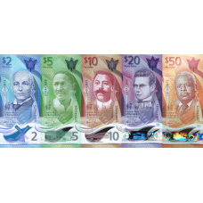 (058) ** PNew (PN80-PN84) Barbados - 2-50 Dollars (5 Notes) (2022-2024)