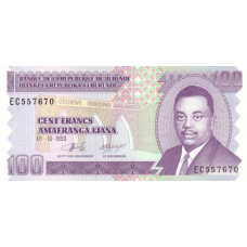P37a Burundi - 100 Francs Year 1993 P37a Burundi - 100 Francs Year 1993
