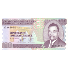 P37e Burundi - 100 Francs Year 2006 P37e Burundi - 100 Francs Year 2006