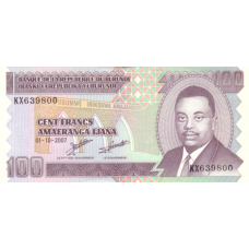 P37f Burundi - 100 Francs Year 2007 P37f Burundi - 100 Francs Year 2007