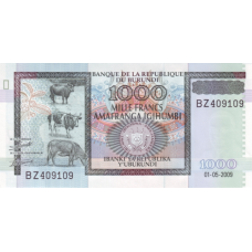 P46 Burundi - 1000 Francs Year 2009 P46 Burundi - 1000 Francs Year 2009