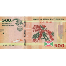 P50a Burundi - 500 Francs Year 2015 P50a Burundi - 500 Francs Year 2015