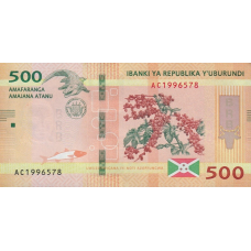 P50b Burundi - 500 Francs Year 2018 P50b Burundi - 500 Francs Year 2018