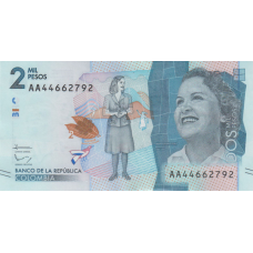 (396) Colombia P458 - 2000 Pesos Year 2018