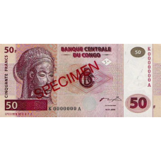 P91S Congo (Democratic Republic) -50 Franc Year 2000 (SPECIMEN)