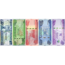 (157) ** PNew (PN47h,PN53a,PN54a,PN55b,PN56a) Ethiopia - 5,10,50,100,200 Birr (5 Notes)
