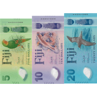 (052) ** PNew (PN125,126,127) Fiji - 5,10,20 Dollars (2025) (3 Notes) (052) ** PNew (PN125,126,127) Fiji - 5,10,20 Dollars (2025) (3 Notes)
