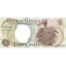 P11b Ghana - 5 Cedis Year 1969 P11b Ghana - 5 Cedis Year 1969
