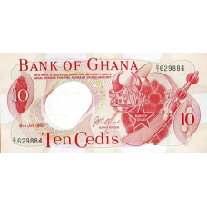 P12b Ghana - 10 Cedis Year 1969 P12b Ghana - 10 Cedis Year 1969
