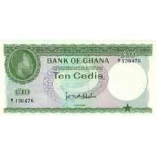 P 7a Ghana - 10 Cedis Year ND (1965) P 7a Ghana - 10 Cedis Year ND (1965)