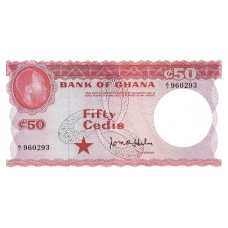 P 8a Ghana - 50 Cedis Year ND (1965) P 8a Ghana - 50 Cedis Year ND (1965)