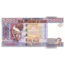 P38 Guinea - 5000 Francs Year 1998 P38 Guinea - 5000 Francs Year 1998