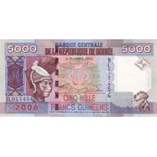 P41a Guinea - 5000 Francs Year 2006 P41a Guinea - 5000 Francs Year 2006