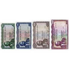 P 7e,8d,9b & 10c Kenya - 10,20,50 &100 Shillings Years 1971-1974 (4 Notes)