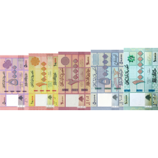 (441) ** PNew (PN91-PN95) Lebanon - 5000-100.000 Livres (2019-2022) (5 Notes) (441) ** PNew (PN91-PN95) Lebanon - 5000-100.000 Livres (2019-2022) (5 Notes)