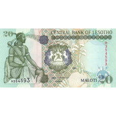 P16b Lesotho - 20 Maloti Year 1999 P16b Lesotho - 20 Maloti Year 1999