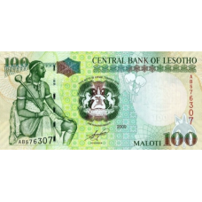 P19e Lesotho - 100 Maloti Year 2009 P19e Lesotho - 100 Maloti Year 2009