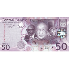 P23a Lesotho - 50 Maloti Year 2010