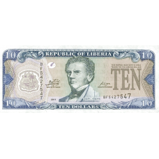 P27f Liberia - 10 Dollars Year 2011