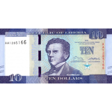 P32a Liberia - 10 Dollars Year 2016