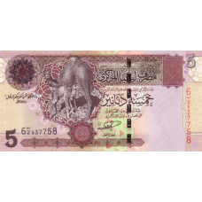 P69a Libya - 5 Dinars Year ND (2004) P69a Libya - 5 Dinars Year ND (2004)
