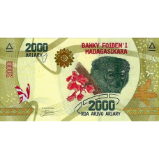 (000947) ** PNew (PN101d) Madagascar - 2000 Ariary (New Sign. & New Sec. Strip)