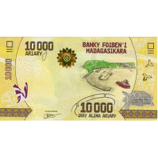 (000948) ** PNew (PN103b) Madagascar - 10.000 Ariary (New Sign. & Sec. Strip)