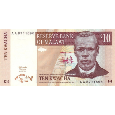 P37 Malawi - 10 Kwacha Year 1997 P37 Malawi - 10 Kwacha Year 1997
