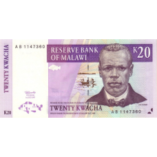P38a Malawi - 20 Kwacha Year 1997 P38a Malawi - 20 Kwacha Year 1997
