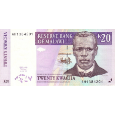P38b Malawi - 20 Kwacha Year 1997 P38b Malawi - 20 Kwacha Year 1997