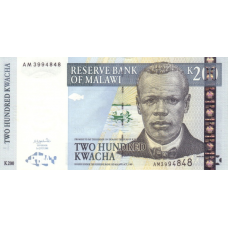 P47a Malawi - 200 Kwacha Year 2001 P47a Malawi - 200 Kwacha Year 2001