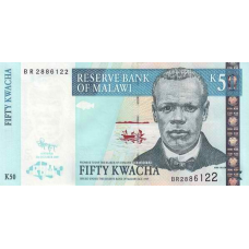P53d Malawi - 50 Kwacha Year 2009 P53d Malawi - 50 Kwacha Year 2009