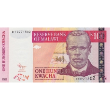 P54c Malawi - 100 Kwacha Year 2011 P54c Malawi - 100 Kwacha Year 2011