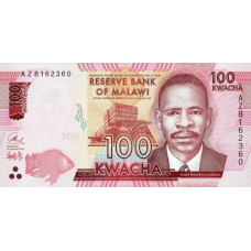 P65b Malawi - 100 Kwacha Year 2016 P65b Malawi - 100 Kwacha Year 2016