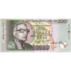 P52a Mauritius - 200 Rupees Year 1999 P52a Mauritius - 200 Rupees Year 1999