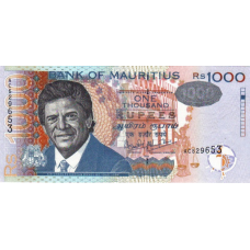 P54a Mauritius - 1000 Rupees Year 1999 P54a Mauritius - 1000 Rupees Year 1999