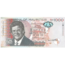 P63a Mauritius - 1000 Rupees Year 2010 P63a Mauritius - 1000 Rupees Year 2010