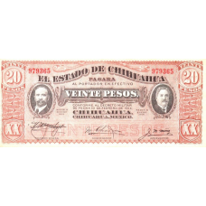(359) Mexico PS537 - 20 Pesos Year 1915 (Revolutionary) (359) Mexico PS537 - 20 Pesos Year 1915 (Revolutionary)