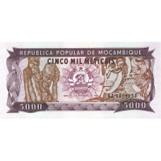 P133a Mozambique - 5000 Meticals Year 1988 P133a Mozambique - 5000 Meticals Year 1988