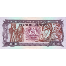 P133b Mozambique - 5000 Meticals Year 1989 P133b Mozambique - 5000 Meticals Year 1989