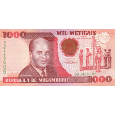 P135 Mozambique - 1000 Meticals Year 1991 P135 Mozambique - 1000 Meticals Year 1991