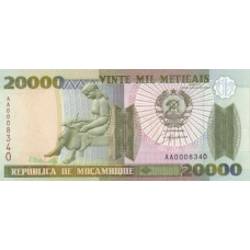 P140 Mozambique - 20.000 Meticals Year 1999 P140 Mozambique - 20.000 Meticals Year 1999