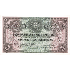 P R32 Mozambique - 5 Libras Year 1934 P R32 Mozambique - 5 Libras Year 1934
