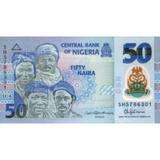 P40f Nigeria - 50 Naira Year 2016 (Polymer)