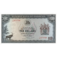 P33i Rhodesia - 10 Dollars Year 1975