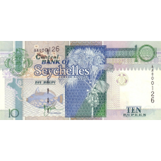 P36a Seychelles - 10 Rupees Year ND (1998)