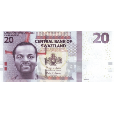 P37a Swaziland (Eswatini) - 20 Emalangeni Year 2010 P37a Swaziland (Eswatini) - 20 Emalangeni Year 2010