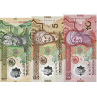 (000972) ** PNew (PN48,49,50) Turkmenistan - 1,5 & 10 Manat (2025-Comm.) (3 Notes) (000972) ** PNew (PN48,49,50) Turkmenistan - 1,5 & 10 Manat (2025-Comm.) (3 Notes)
