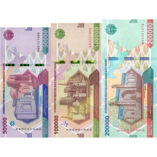 (326) ** PNew (PN91,PN92,PN93) - Uzbekistan - 50.000,10.000,200.000 Som Year 2021-2022 (3 Notes)