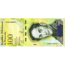 (442) Venezuela P100c - 100 Bolivares Year 2017 (Sec. Thread with "BCV") (442) Venezuela P100c - 100 Bolivares Year 2017 (Sec. Thread with "BCV")